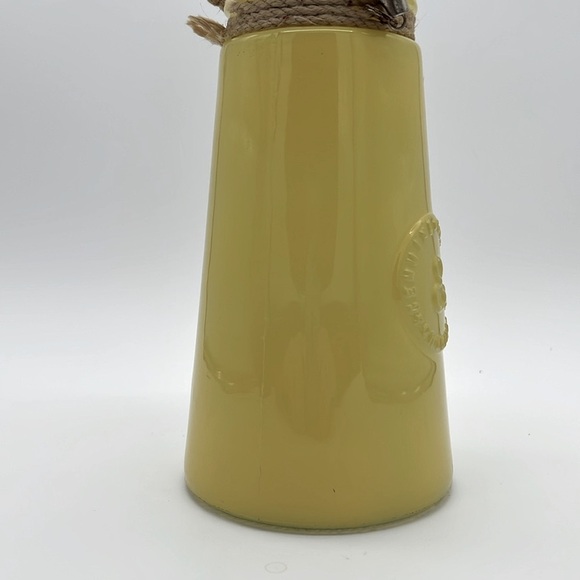 “Genuine & Crafted Original” Yellow Glass Jar/Vase with Rope Handle - Picture 4 of 16